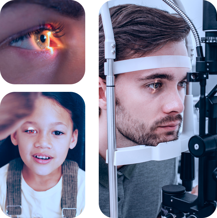 Momenti di una visita oculistica in Edoria Vision