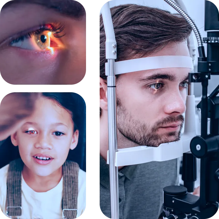 Momenti di una visita oculistica in Edoria Vision